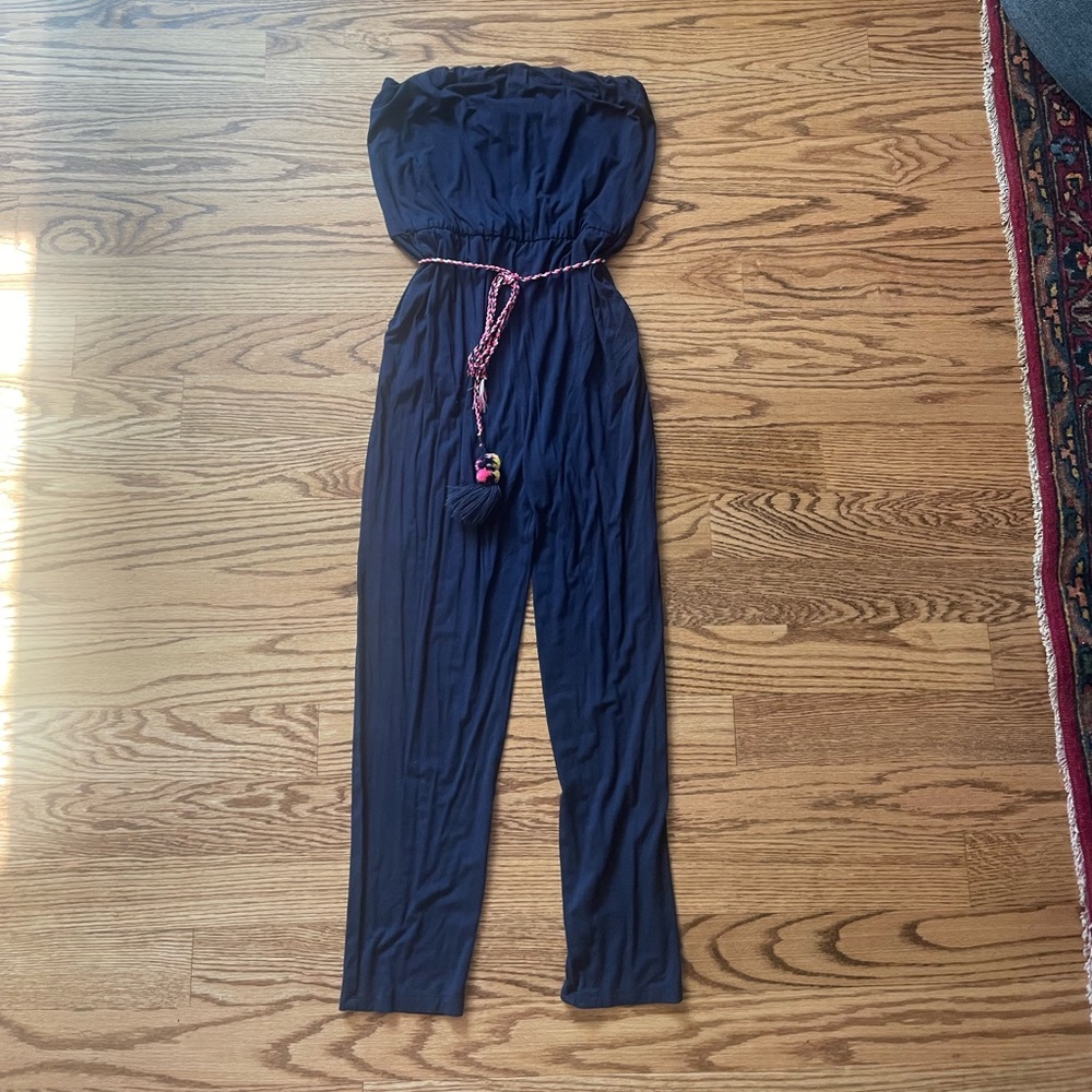 Trina Turk Black Jumpsuit with Pink Belt